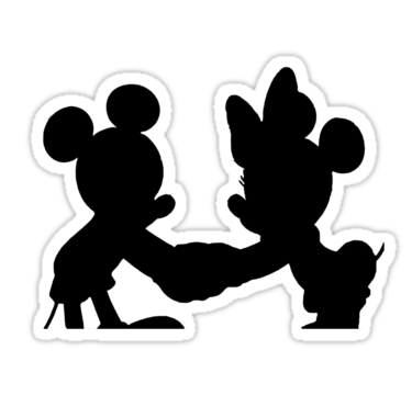 375x360 Mickey And Minnie Silhouette Clip Art
