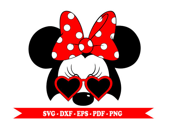 570x403 Minnie Mouse With Red Svg Glasses, Clip Art In Svg Digital Format