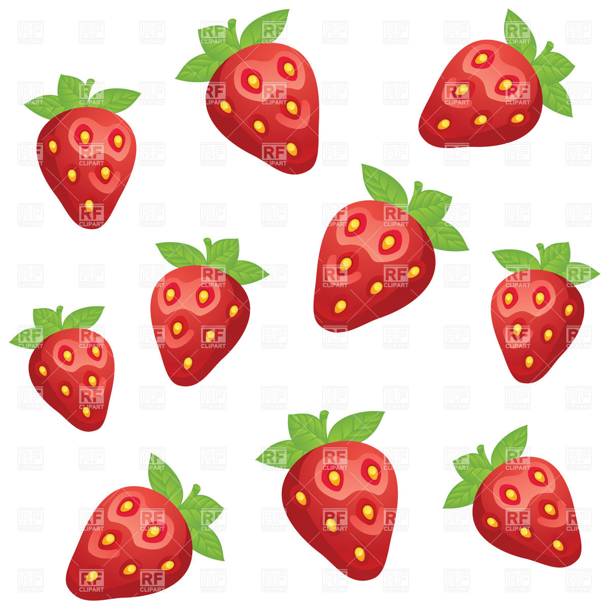 1200x1200 Simplistic Pattern With Strawberry Royalty Free Vector Clip Art
