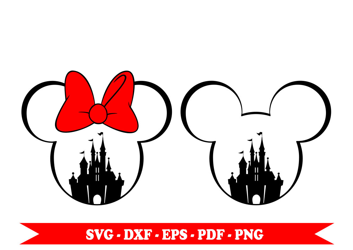 1123x794 Disney Castle, Mickey, Minnie, Svg Clip Art, Digital Format Svg
