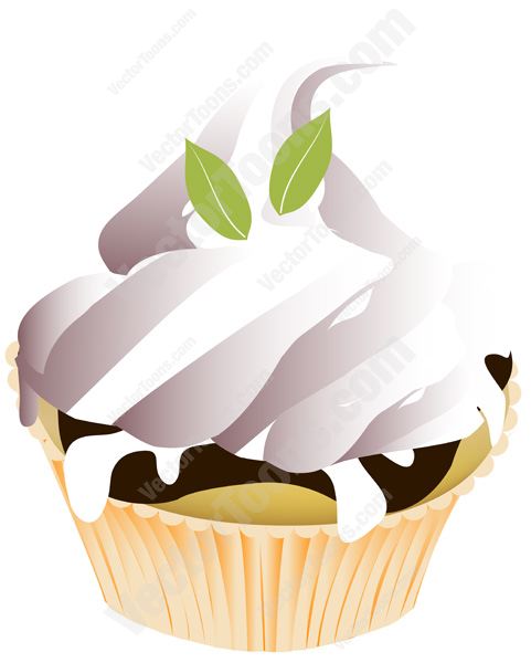 481x600 Chocolate And Vanilla Marble Cupcake With White Icing And Mint