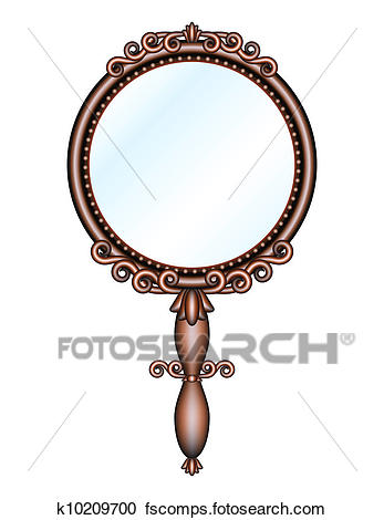 347x470 Clipart Of Antique Retro Hand Held Mirror K10209700