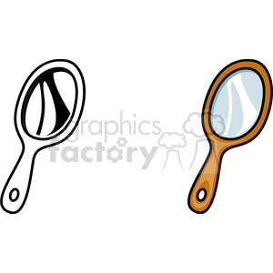 300x300 Royalty Free Hand Held Mirror 146290 Vector Clip Art Image