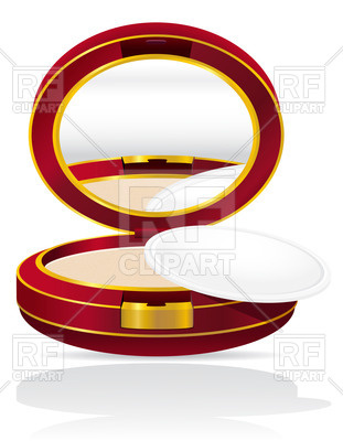 311x400 Round Powder Case With Mirror Royalty Free Vector Clip Art Image
