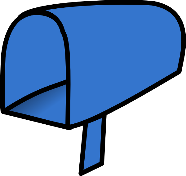600x569 Blue Mailbox Open Clip Art