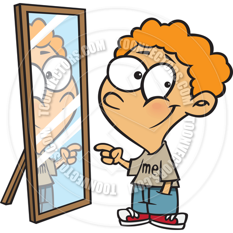 460x460 Clipart Boy Looking Into Mirror