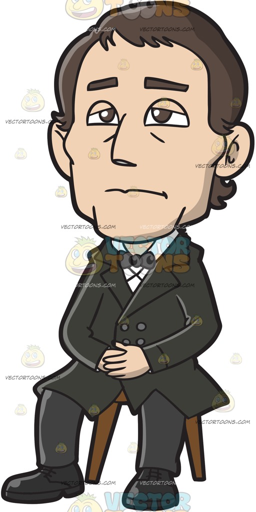 512x1024 A Somber Male Missionary Cartoon Clipart
