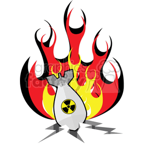 300x300 Royalty Free Nuclear Missile Strike 381915 Vector Clip Art Image