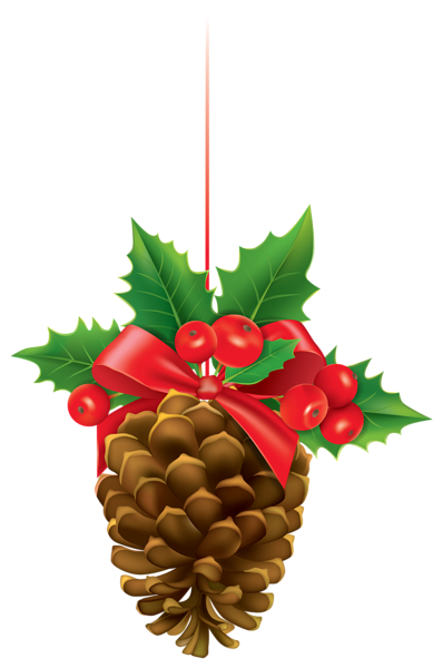 398x600 Christmas Pinecone With Mistletoe Png Clipart Image Graphics