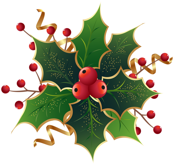 600x572 Christmas Holly Mistletoe Png Clip Art Image Holidays