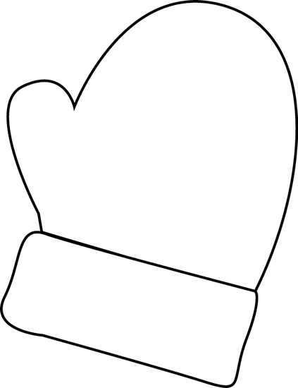 423x550 Black And White Mitten Clip Art