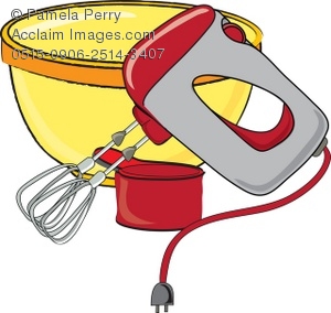 300x284 Items For Baking Hand Mixer And Bowl Royalty Free Clip Art Picture