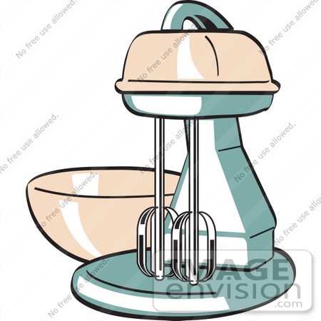 450x450 Royalty Free Cartoon Clip Art Of A Pink And Green Electric Kitchen