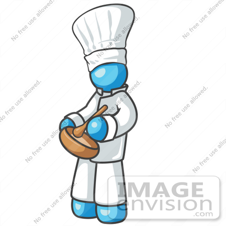 450x450 Cliprt Graphic Of Sky Blue Guy Character Chef Mixing Food In