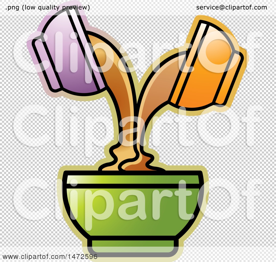 1080x1024 Clipart Of Mixing Bowls With Two Pouring Ingredients Into A Larger