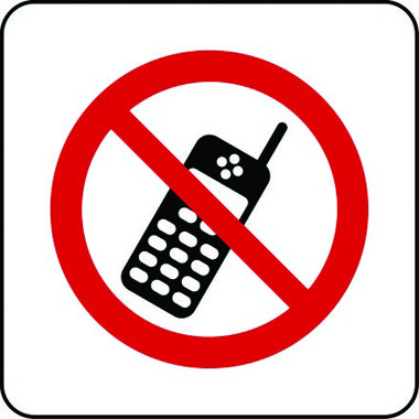 380x380 Prohibition No Mobile Phones Symbol Sign