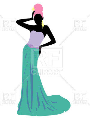 300x400 Sexy African Model In Dress Posing Royalty Free Vector Clip Art