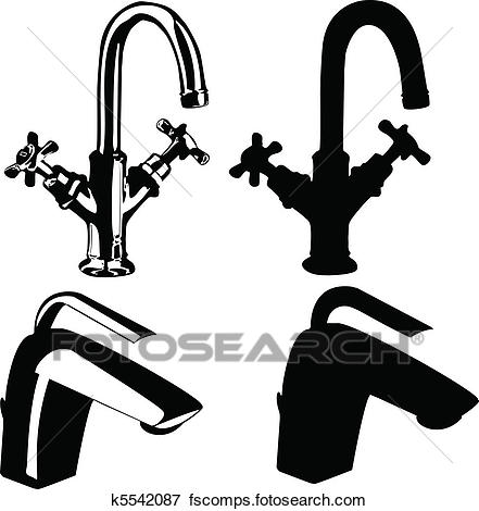 441x470 Clip Art Of Old And Modern Faucets K5542087