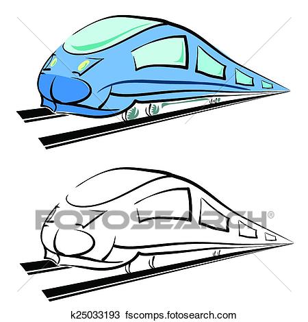 450x470 Clipart Of Modern Train Silhouette K25033193