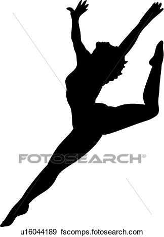 324x470 Clip Art Of Dancer Silhouette U16044189