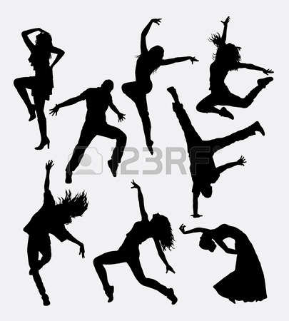 405x450 Modern Dance, Male And Female Silhouette. Good Use For Symbol