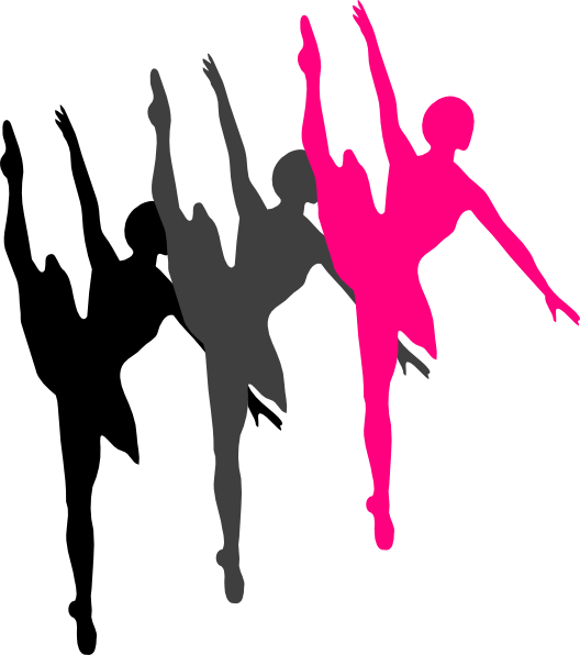 528x596 Triple Ballet Dancer Silhouette Clip Art