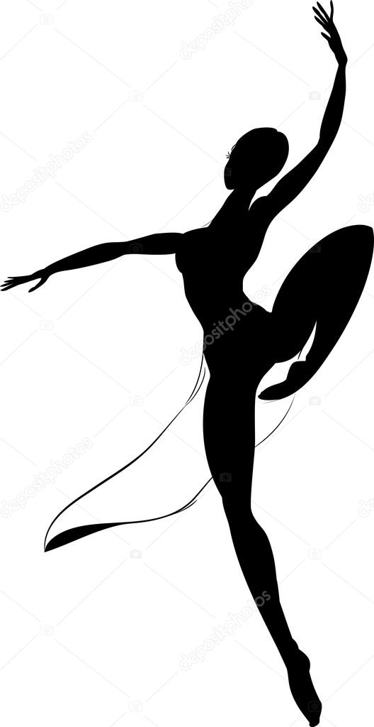 528x1024 Silhouette Of Modern Dancer Stock Vector Mariaflaya
