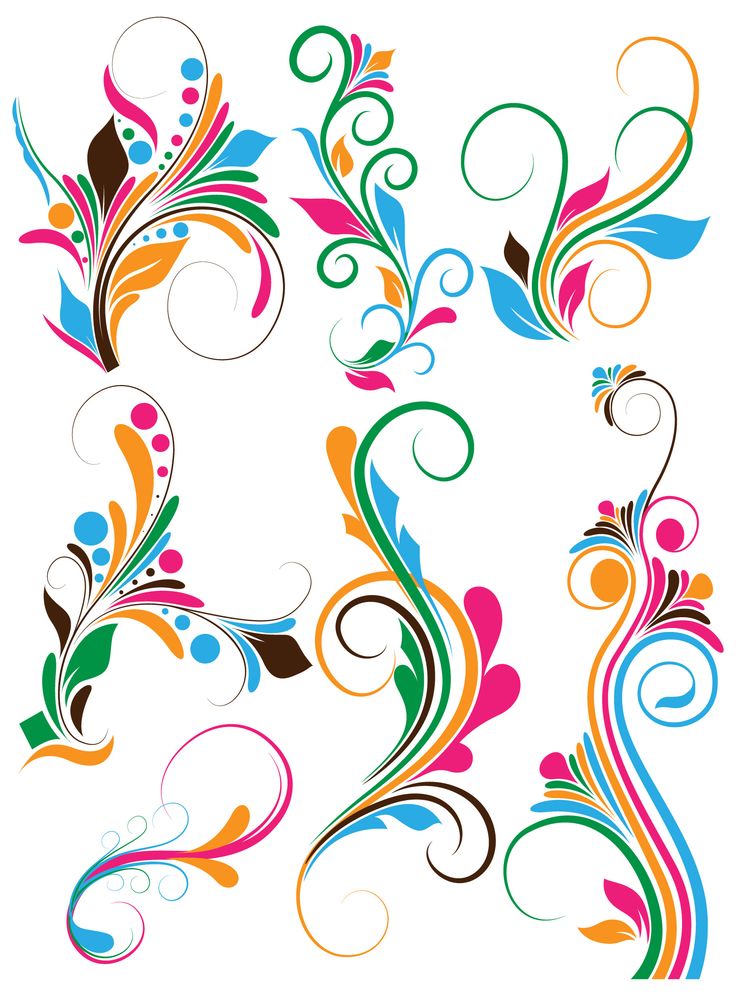 736x996 Modern Swirl Clip Art