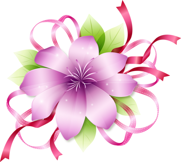 600x539 Purple Flower Clipart Modern Flower