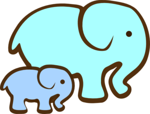300x228 Blue Elephant Mom Amp Baby Clip Art