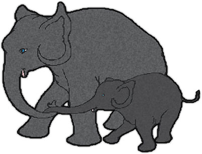 401x306 Mammal Clipart Elephant Calf