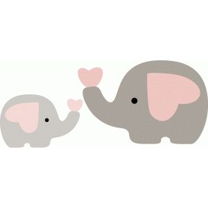 300x300 Mother And Baby Clipart Elephant