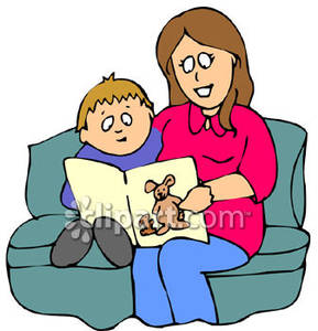 289x300 Mother And Son Read A Book, Sitting On Couch Royalty Free Clipart