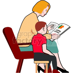 300x300 Royalty Free Mom Child Reading 154703 Clip Art Images