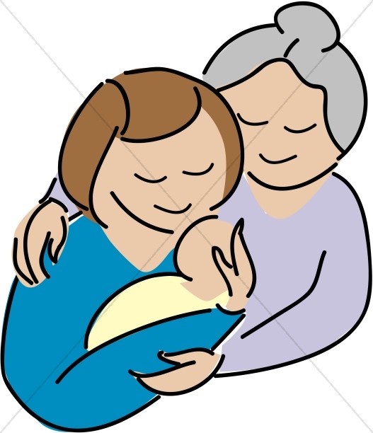 527x612 Son Putting Necklace On Mother Mother's Day Clipart