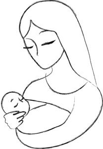 208x300 Mother Holding Baby Clipart