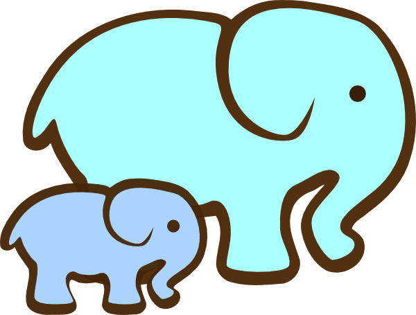 600x455 Mom And Baby Elephant Clipart