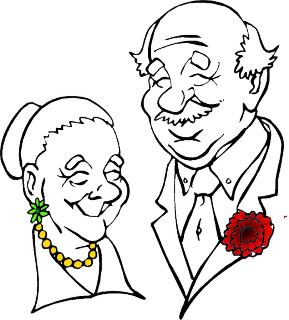 924x1024 Grandparents Clipart Black And White