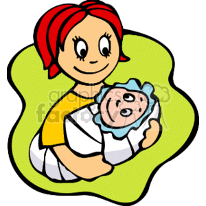 300x300 Royalty Free Mother Holding Her Baby Smiling 158647 Vector Clip