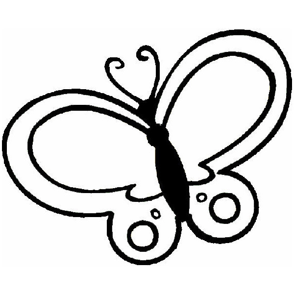 600x600 Butterfly Outline Clipart