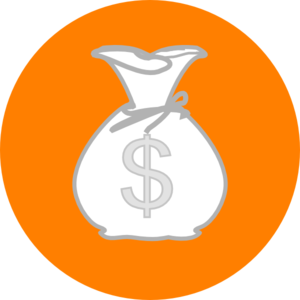 300x300 Orange Money Bag Clip Art