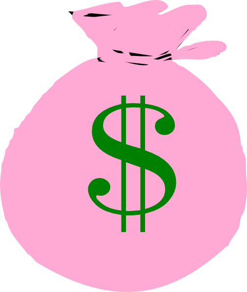 504x595 Pink Money Bag Clip Art