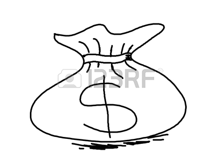 450x321 Hand Drawing Money Bag With Dollar Sign Concept Idea For Business