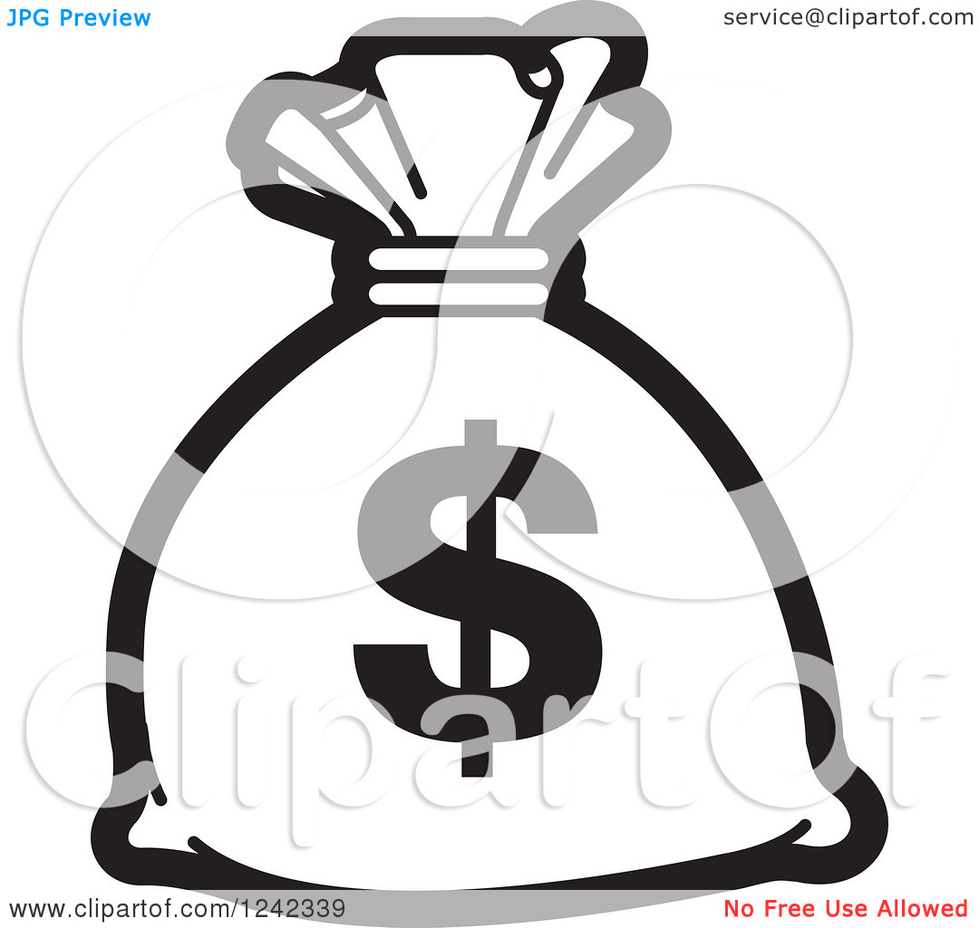 1080x1024 Money Bag Black And White Clipart