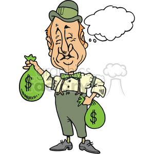 300x300 Royalty Free Irish Man Holding Two Green Money Bags 375097 Vector