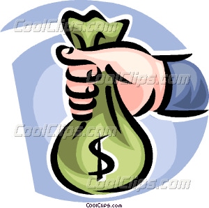 300x298 Hand Holding Bag Of Money Vector Clip Art