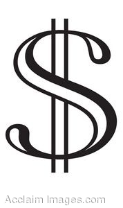 178x300 Clip Art Of A Black Dollar Sign