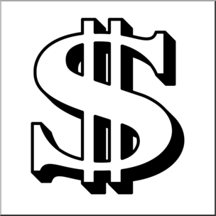 304x304 Clip Art Money Dollar Sign 2 Bampw I Abcteach