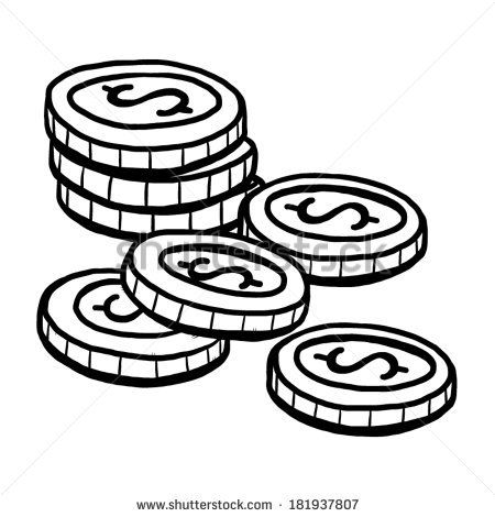450x470 Coin Clipart Black And White