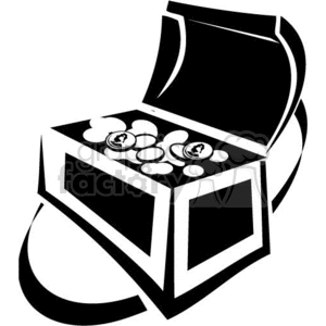 300x300 Royalty Free Black And White Treasure Chest Full Of Money 370454